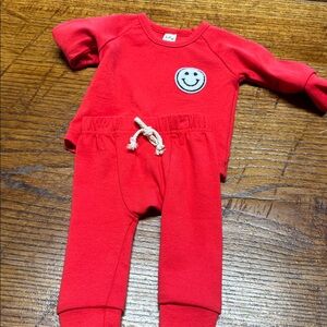 Red Smiley Face Baby Outfit
